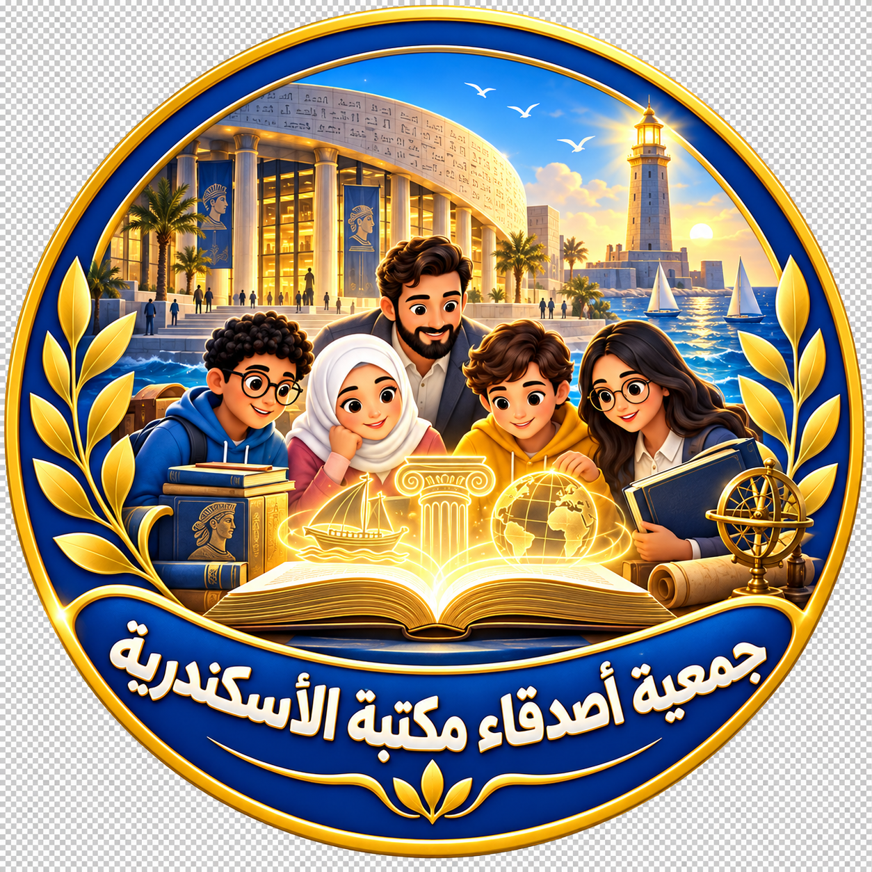 شعار جمعية أصدقاء مكتبة الإسكندرية